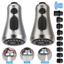 Pull down Spray Head Replacement- for Kitchen Faucet Sprayer Head with 9 Adapter