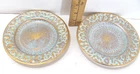 Vtg Pair Stangl #4089 Antique Gold Hand Painted 22k Dessert Dishes  5.75" Diamet