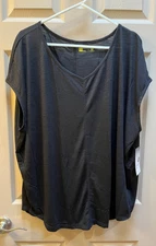 XERSION Cap Sleeve Tee, Women's XXLT, Black, NEW w/tag, Activewear