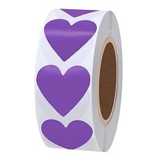 1000pcs Heart Stickers 30mm Love Labels for Crafting Scrapbooking Purple