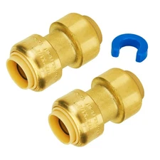 1/2-Inch Pushfit Straight Coupling, Push-to-Connect Plumbing Fitting, No Lead