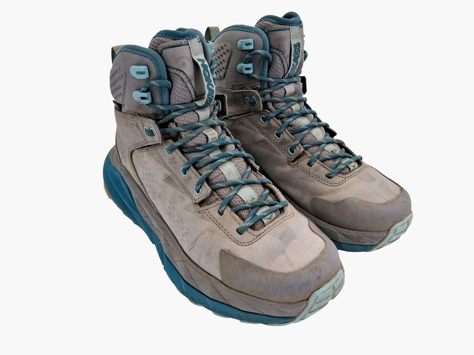 Hoka One One Kaha GTX Boots Womens Size 6.5 Gray Gore-Tex Nubuck Hiking Vibram thumbnail 2