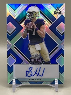 2022 Leaf Metal Draft Sam Huard Auto Prismatic Blue /30 - Washington Huskies