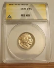 1937-D Buffalo Nickel ANACS MS-65 LOOKS BETTER
