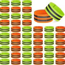 48 Pieces Reflective Bands Reflector Bands for Wrist, Arm, Ankle, Leg, High V...