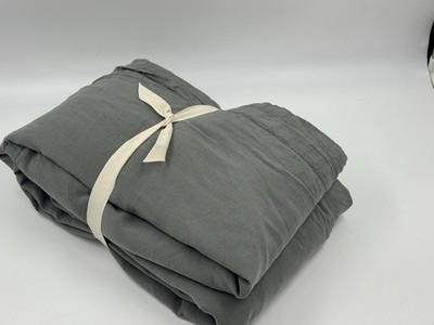 New West Elm Signature TENCEL Linen Duvet Cover, Aegean Green/ Blue