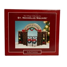 St Nicholas Square Arched Gateway Christmas Village Decor Medium Size