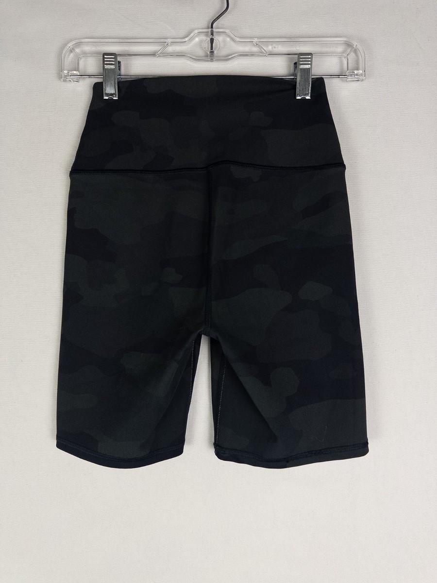 Alo Yoga Biker Shorts Womens S Logo Camo Haigh Waist Athleisure | eBay