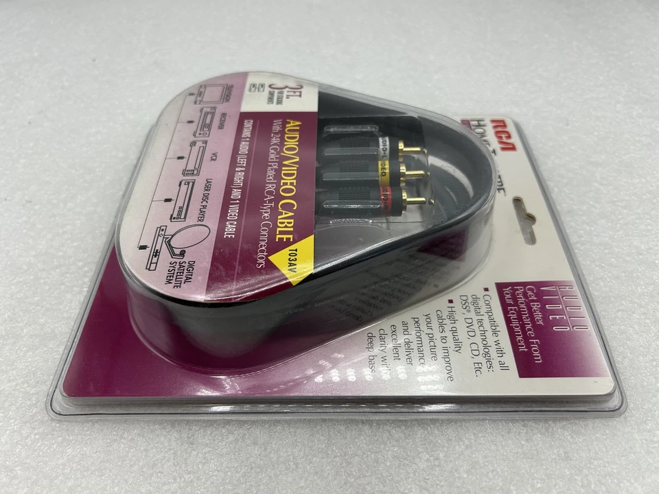 RCA Home Theater T03AV Audio/Video Cables 3 FT + 4 Banana Plugs + 6 3ft Cables - Image 2 of 4