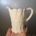 Vintage Kemple Lace & Dewdrop Milk Glass Creamer Pitcher 1940-1960