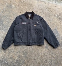 VTG Carhartt J01 BLK Detroit Jacket Black Made in USA Size 46 Large XL