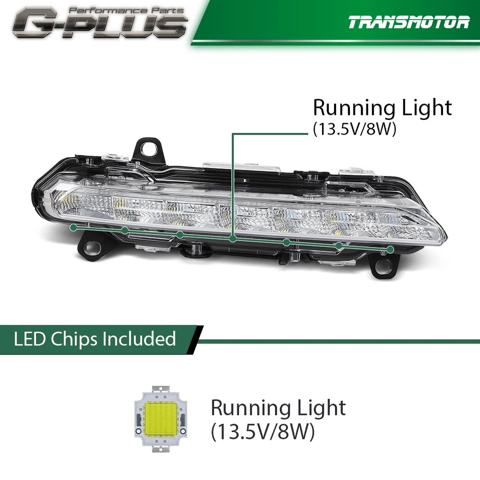 Daytime Running Light 2218201856 Fit For Mercedes Benz C300 S550 GLK350 C250 - Image 3 of 4