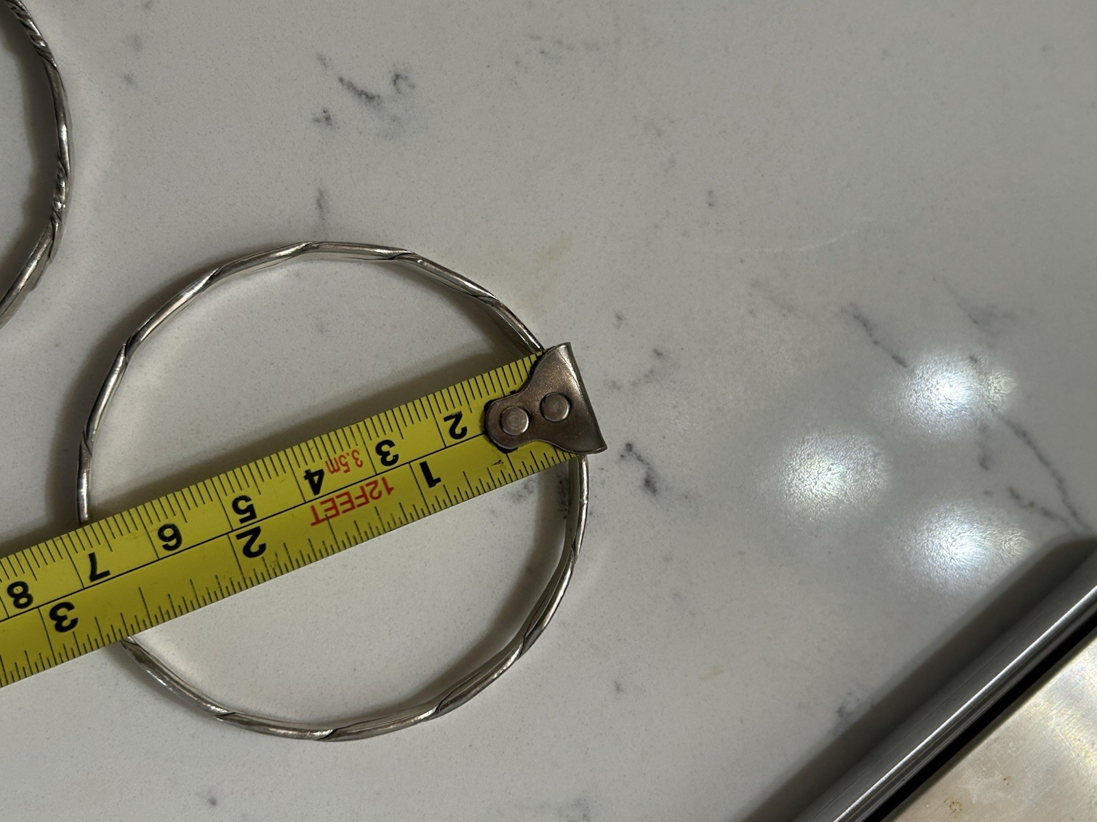 3 Bangle Silver Bracelets - image 3