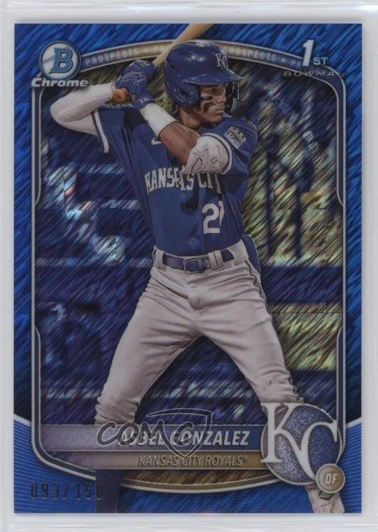 2025 Bowman Chrome Prospects Blue Shimmer Refractor 93/150 Asbel Gonzalez #BCP-4