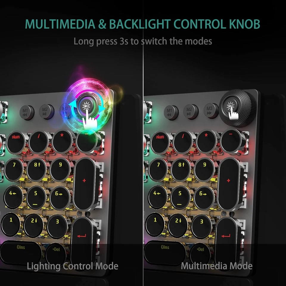 AULA F2088 Typewriter Style Mechanical Gaming Keyboard Black-blue switches  - Image 3 of 4