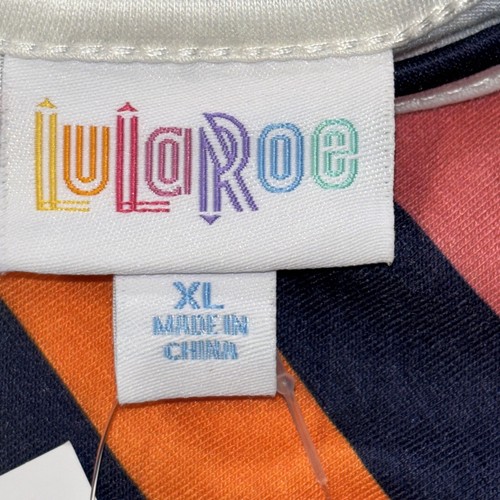 NWT LULAROE MACY Colorful Stripes V Neck Stretch Long Maxi Summer Dress Sz XL - Picture 6 of 13