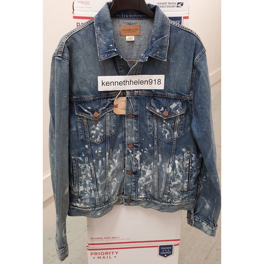 GIACCA DA CAMIONISTA DENIM E FORNITURA RALPH LAUREN DA UOMO SALOMON TAGLIA XL