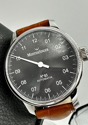 MEISTERSINGER No 3 Anthracite Sunburst Dial MSAM907 43mm Swiss Automatic UNWORN