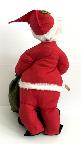 Annalee Mobilitee 16” Santa con lista de buenos niños y niñas y saco de arpillera 1963 vintage - Imagen 6 de 8