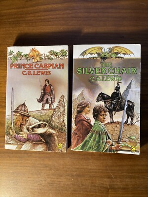 2 x C S Lewis Books - The Silver Chair, Prince Caspian Paperbacks Free Post