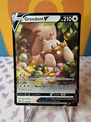 Greedent V 120/159 NM EN Pokemon TCG Crown Zenith Ultra Rare