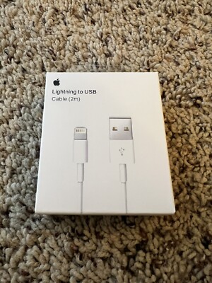 Genuine OEM Apple USB to Lightning Charging Cable 6 ft (2 Meter) Sealed Box