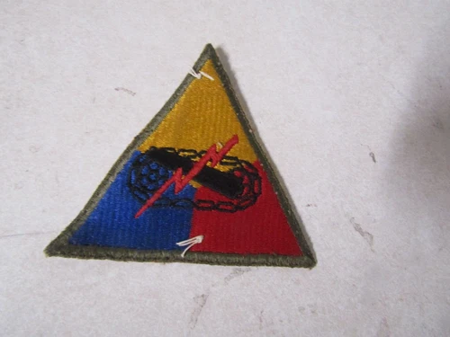 GENUINE MILITARY PATCH SEW ON WW2 ERA NO GLOW US ARMY ARMORED DIVISION UN NUMBER