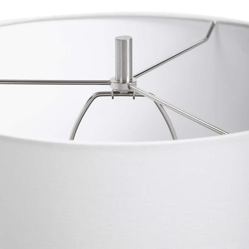 Luxe Blue White Waves Sculpted Ceramic Table Lamp Wavy Cobalt Drip Glaze Coastal - Picture 7 of 8