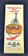 Original 1973 SCORPIO Movie Poster 14 x 36 ** Style B ** BURT LANCASTER