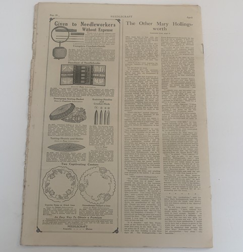 Vintage 1917 Needlecraft Newspaper Magazine Original Rare Antique Print Paper - Picture 10 of 10