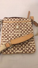 Coach 13141 Op Art Leah Pink White Turnlock Crossbody Signature Coated Canvas Le For Sale Online Ebay