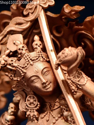 Exquisite Red Copper Carving Vajrayogini Buddha Statue Tibet Buddhism Statue - Picture 3 of 10