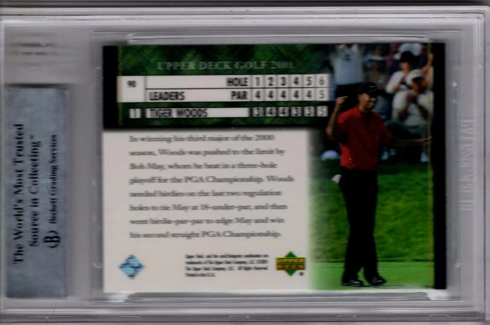 2001 tiger woods leaderboard bgs beckett 9 FREE SHIPPING!!! - Image 2 of 2