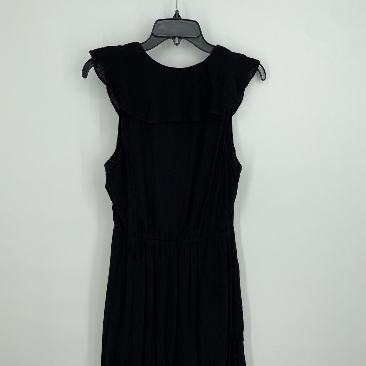 Charles Henry Women's Size M Black V-Neck Maxi Dress Ruffle Neckline, NEW |  eBay