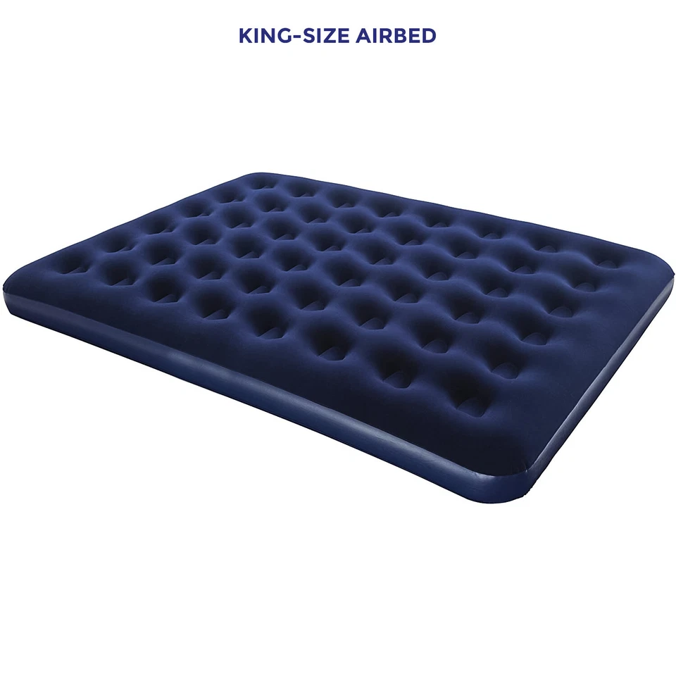 "Cama de aire inflable Bestway Easy Inflate King tamaño Bestway cama de aire flocada 80x73x8.5" Foto 3 de 4