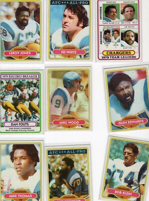 San Diego Chargers 1980 Lot 11 cards ex-nmt Lot 5