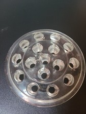Vintage Clear Glass Round Flower Frog 16 Holes 5" Diameter