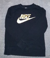 NIKE Youth Sweatshirt Size S Black W/Gold Lettering Gently Used