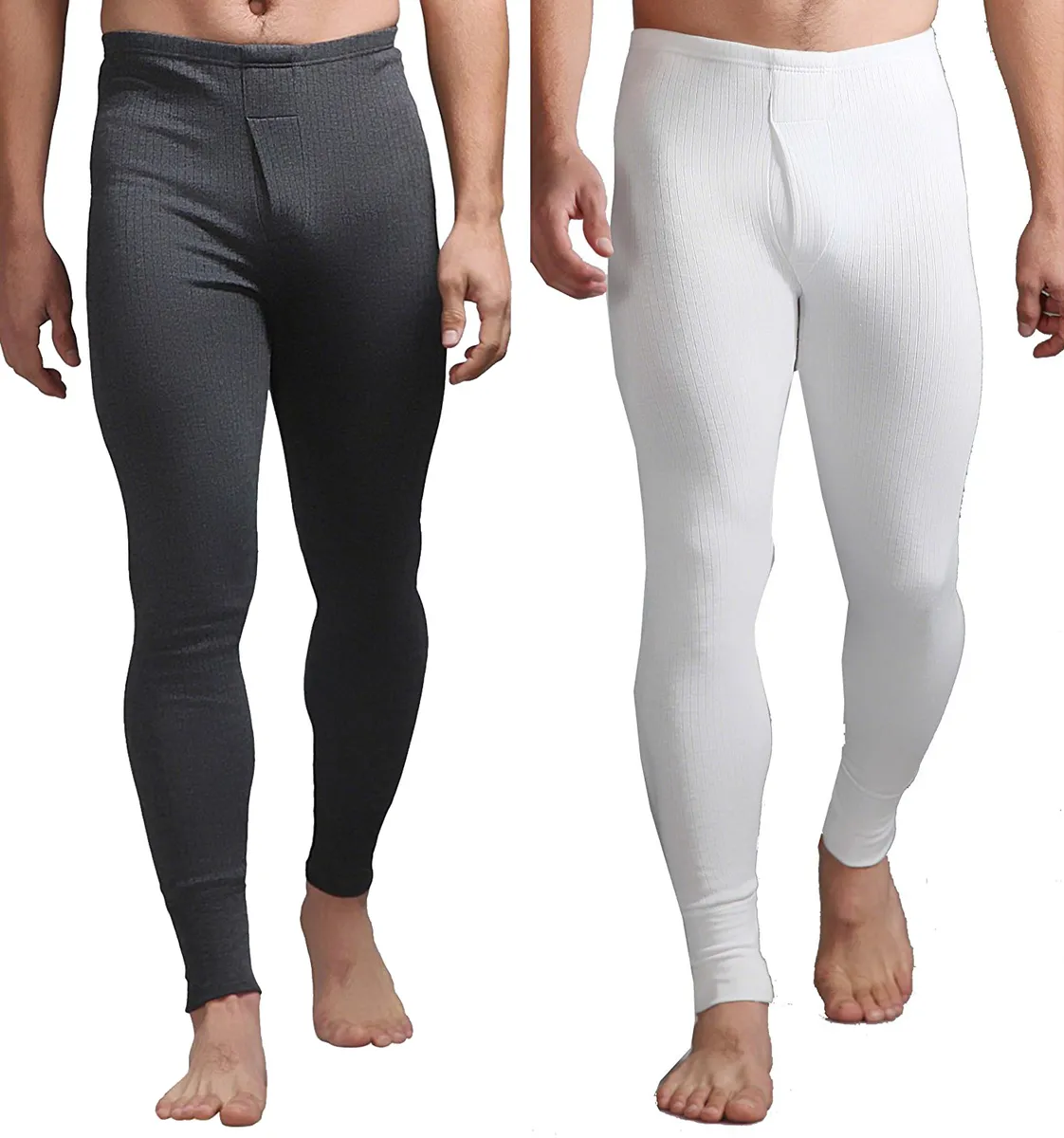 Heat Holders - Mens Cotton Thermal Grey White Thick Underwear Long John  Pants