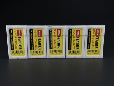 50 Feather Shaving Razor  Blades Stainless Double Edge Original Made in Japan