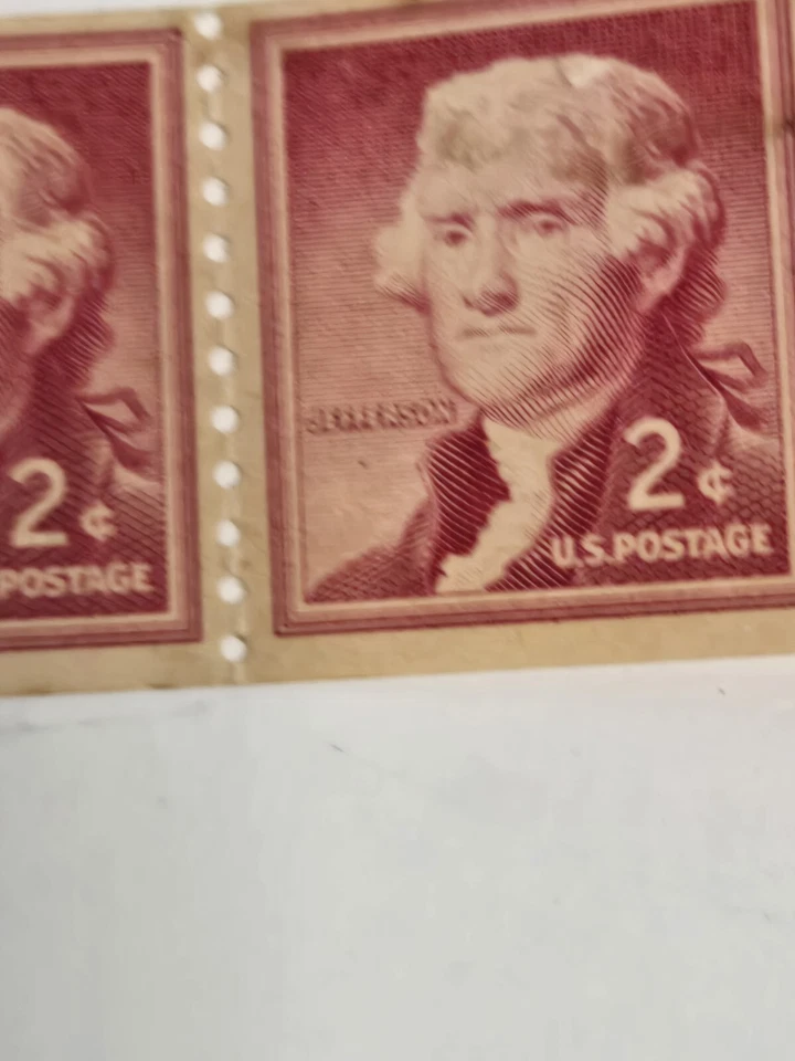 4 2 Cent Red Thomas Jefferson US Postage Stamps 2 in series Unused Mint - Image 2 of 4