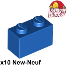 Lego 10X Brick 1X2 2X1 Blue 3004 New