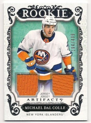 Michael Dal Colle 18-19 Upper Deck Artifacts Rookie Dual Game Jersey /499