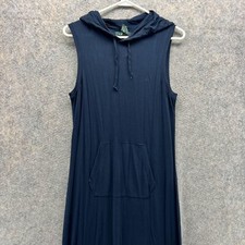 Lauren Ralph Lauren Dress Women Small Blue Navy Hoodie Pencil Rayon Casual New