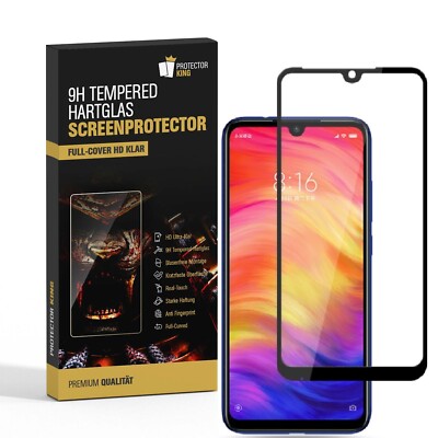 4x 9H Panzerfolie für Xiaomi Redmi Note 7 FULL CURVED Hartglas Schutzglas KLAR
