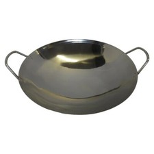 Padella Wok 31 CM Ø Acciaio Inox Cina Gastronomia Turno Pavimento Gas 2 Maniglie