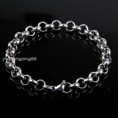 7-11''3.5/4.7/6/8mm Women Men's 316L Stainless Steel Silver Rolo Chain Bracelet