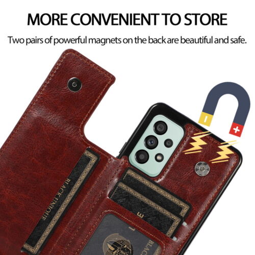 Leather Card Slot Wallet Case Cover Kickstand For Samsung Galaxy A13 A33 A53 A73 - Picture 4 of 81