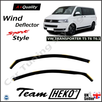 VW Transporter T5 T6 T6.1 VAN 2/5D 2003-onwards Wind Deflectors 2-pc HEKO TINTED