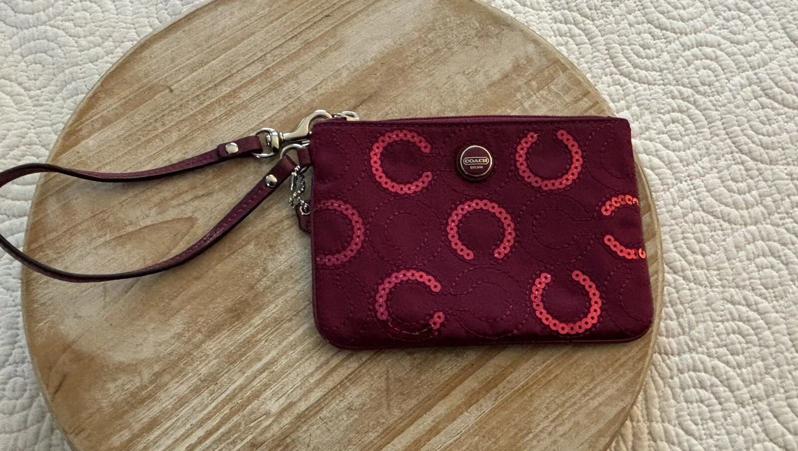 Coach FUCSIA PINK Polso paillettes TELA scintillante
